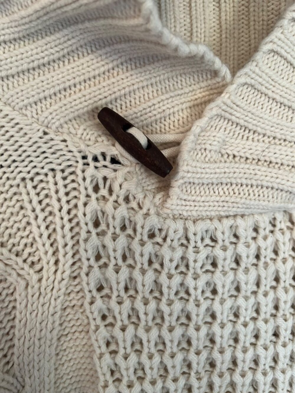 Weatherproof Cream Cable Knit Fishman Sweater Classic Holiday Winter Ski Medium - Picture 5 of 12